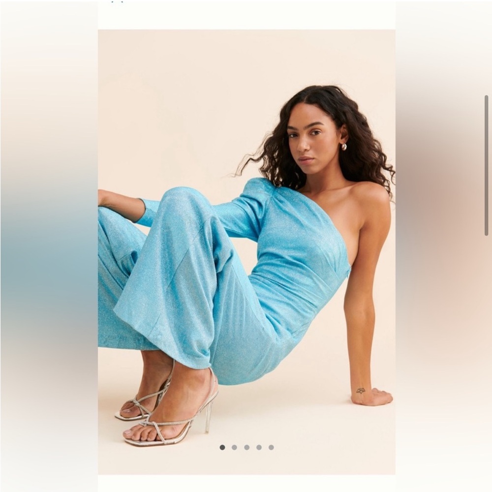 Anthropologie Audette Ebony one shoulder jumpsuit